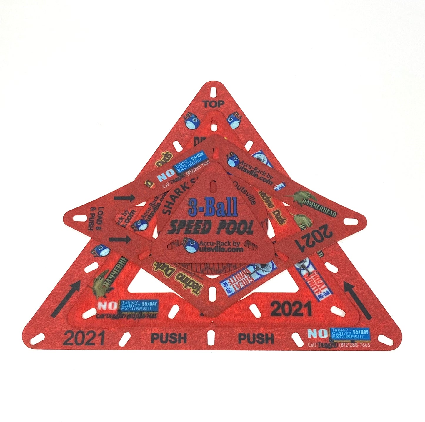 CODE RED Accu-Rack Complete Template SET (SOLO, Diamond 9 and Pro 10) FLAT PACKAGED