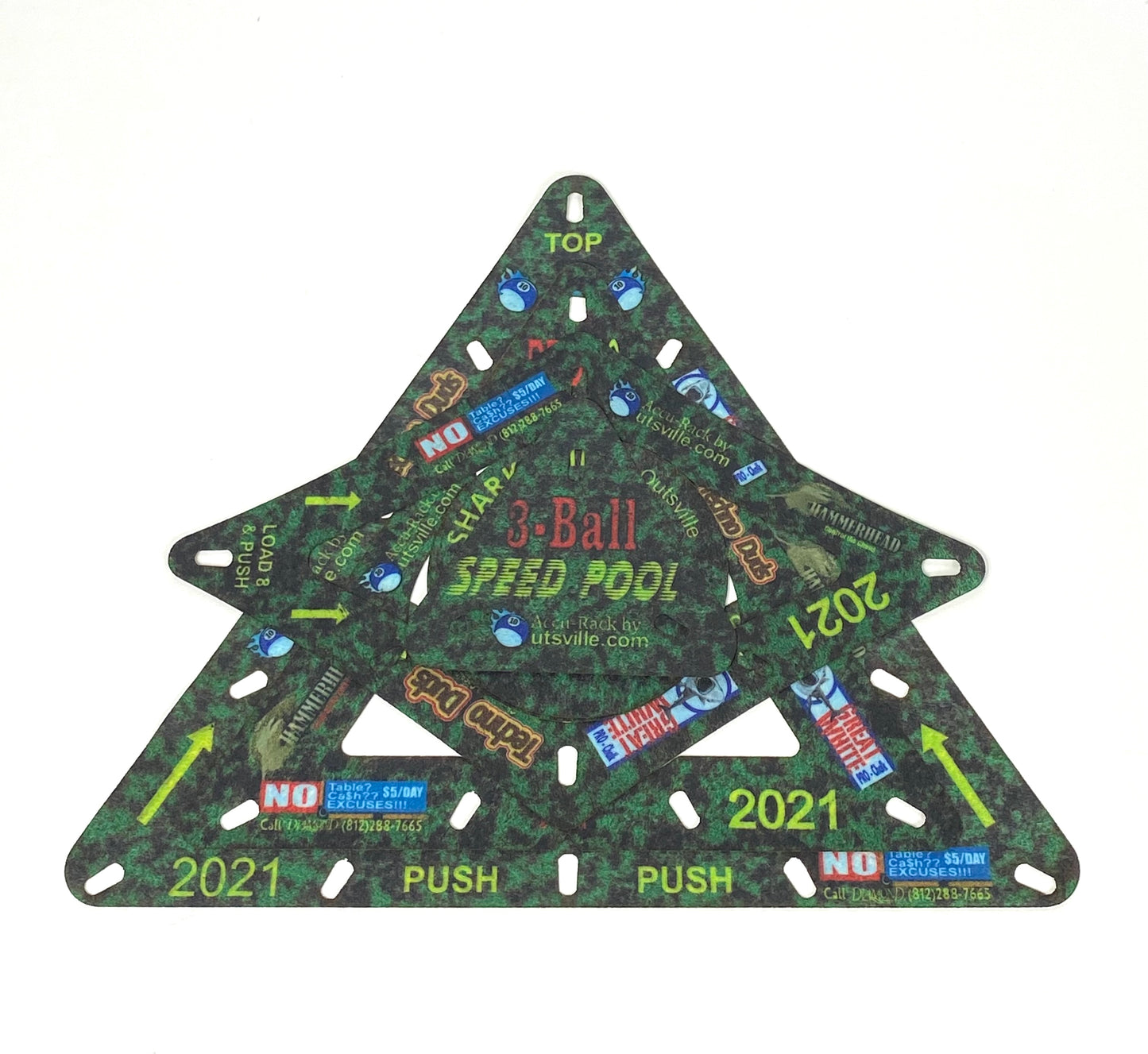 Green CAMO  Accu-Rack Complete Template SET (SOLO, Diamond 9 and Pro 10) FLAT PACKAGED (Copy)