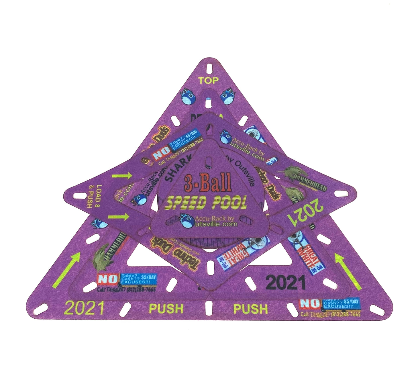 Purple Haze Accu-Rack Complete Template SET (SOLO, Diamond 9 and Pro 10) FLAT PACKAGED